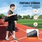 Portable Ball Barrier Net with 7-Ply Reinforced Mesh and Powder-Coated Steel Frame Included Stakes
